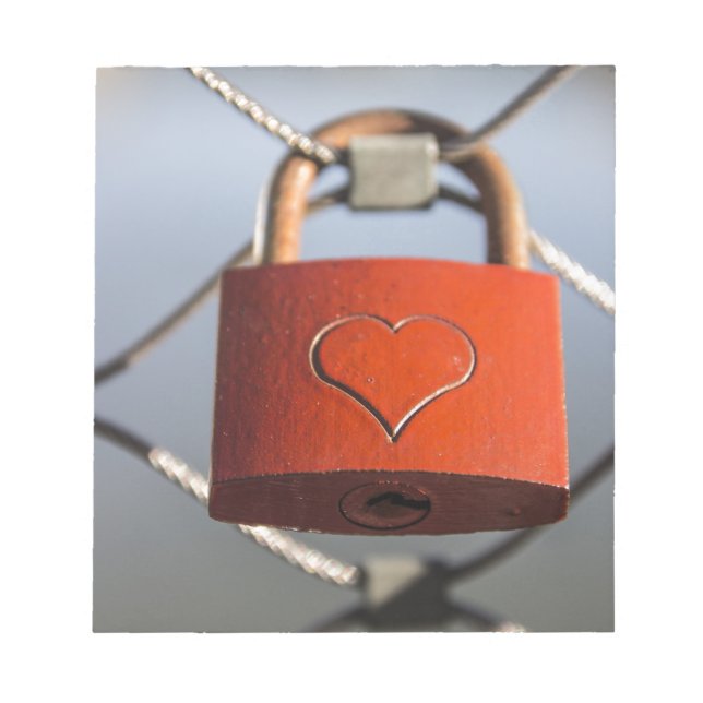 Love Heart Padlock Notepad (Front)