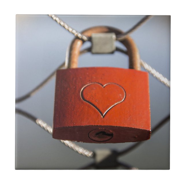 Love Heart Padlock Tile (Front)