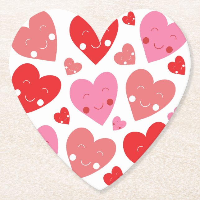 Love Heart Paper Coaster (Front)