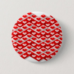 Love Heart Pattern 6 Cm Round Badge