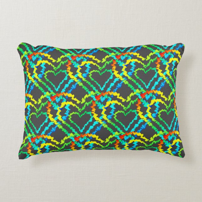 Love Heart Pattern Decorative Cushion (Front)