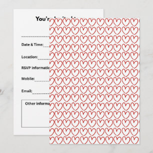 Love heart pattern invitation