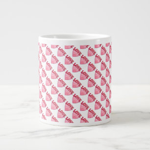 Love Heart Pattern Large Coffee Mug