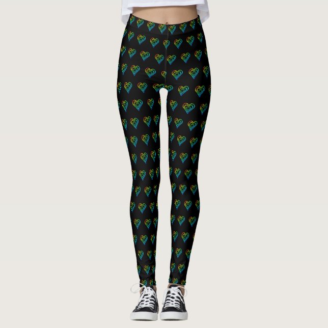Love Heart Pattern Leggings (Front)