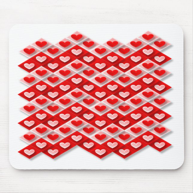 Love Heart Pattern Mouse Mat (Front)
