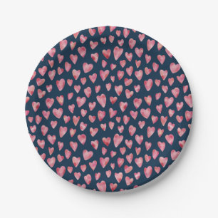 Love Heart Pattern Paper Plate