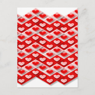 Love Heart Pattern Postcard