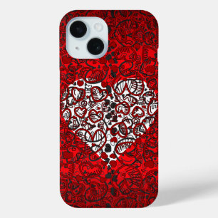 Love Heart Pattern Red iPhone Case