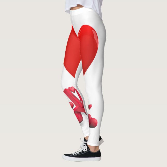  Love Heart Pattern | Romantic Valentine's Legging (Left)