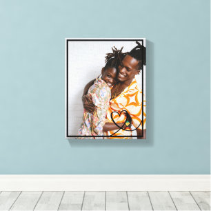 Love heart personalised photo custom made canvas print