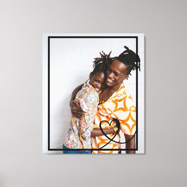 Love heart personalised photo custom made canvas print (Front)