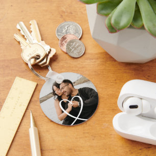 Love heart personalised photo custom made key ring