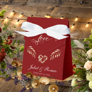 Love & Heart Personalised - Red Favour Box