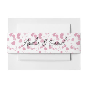 Love Heart Personalised Wedding Invitation Belly Band