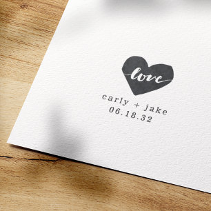 Love Heart Personalised Wedding Stamp