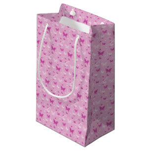 Love Heart Pink Butterfly Small Gift Bag