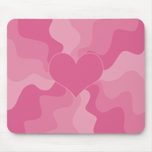 Love Heart - Pink Mouse Mat (Front)