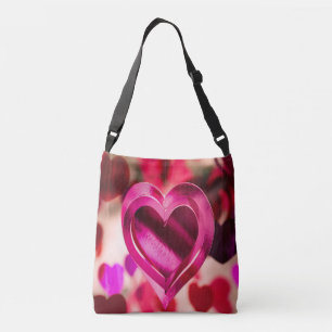 Love Heart Pink Valentines Day Anniversary Crossbody Bag