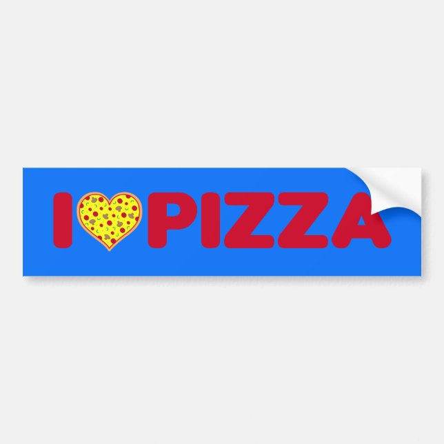 Love Heart Pizza Addict Pizza Delivery Guy Bumper Sticker (Front)