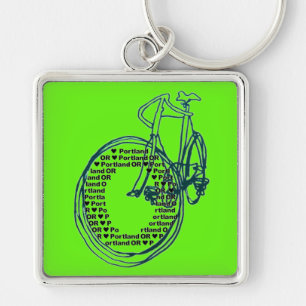 Love Heart Portland Bicycle Key Chain