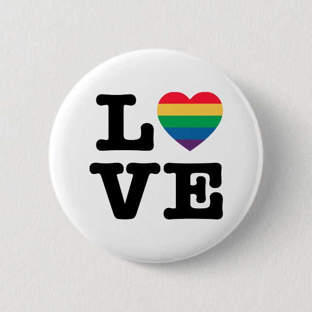 Love Heart Pride Button (Front)