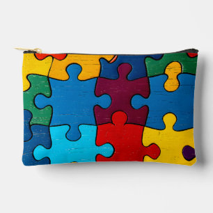 Love Heart Puzzle Acceptance Autism Awareness Accessory Pouch