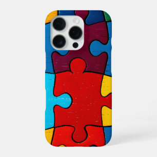 Love Heart Puzzle Acceptance Autism Awareness iPhone 16 Pro Case