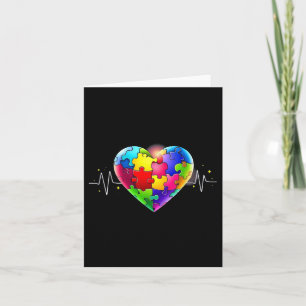 Love Heart Puzzle Acceptance Men Women Kids Autism Card