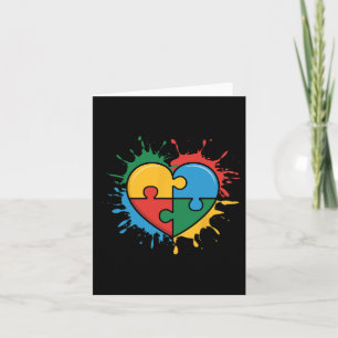 Love Heart Puzzle Piece Acceptance Autism Awarenes Card