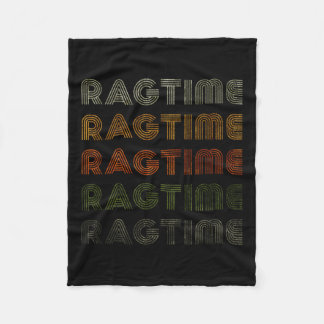 Love Heart Ragtime Tee Grunge Vintage Style Black Fleece Blanket