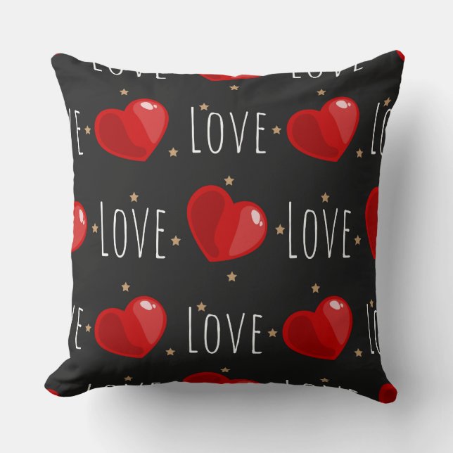 LOVE heart/ Red Designer Pillow  (Front)
