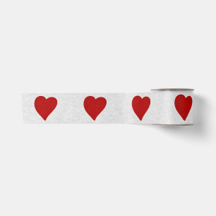 Love Heart Red Glitter Valentine's Satin Ribbon