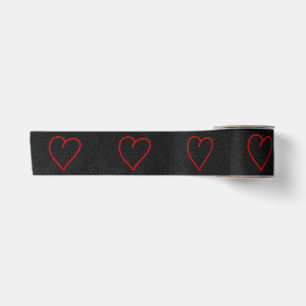 Love Heart Red Glitter Valentine's Satin Ribbon