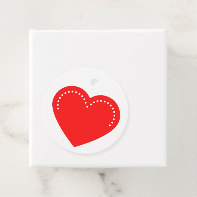 Love Heart Red Valentine's Favour Tags (In Situ)