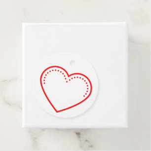 Love Heart Red Valentine's Favour Tags