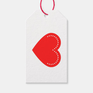 Love Heart Red Valentine's Gift Tags