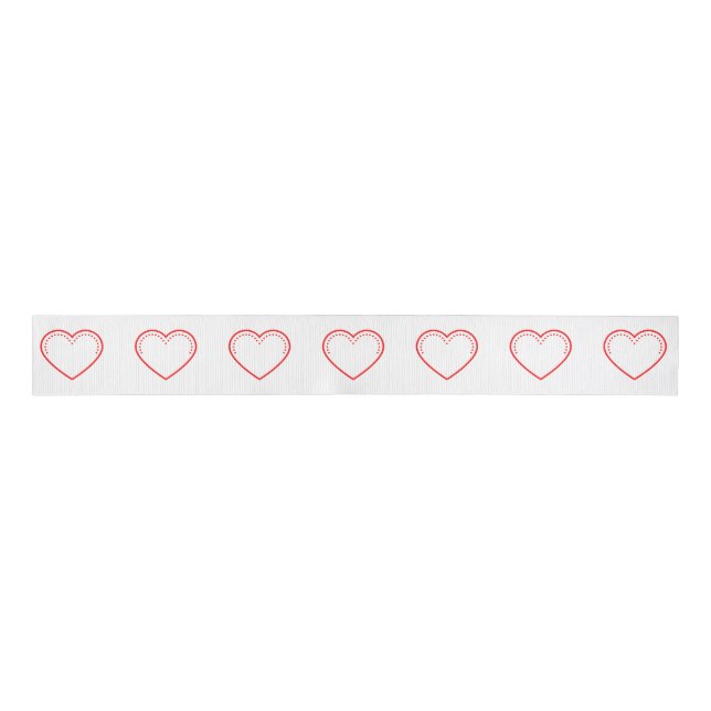 Love Heart Red Valentine's Grosgrain Ribbon (Front)