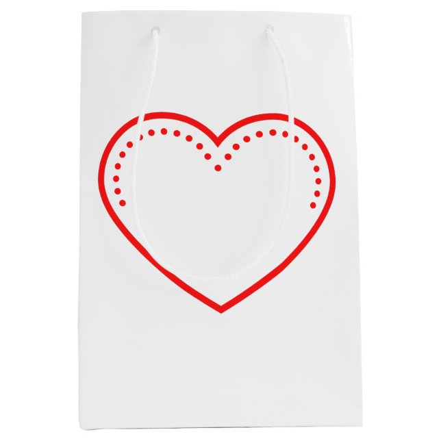 Love Heart Red Valentine's Medium Gift Bag (Front)