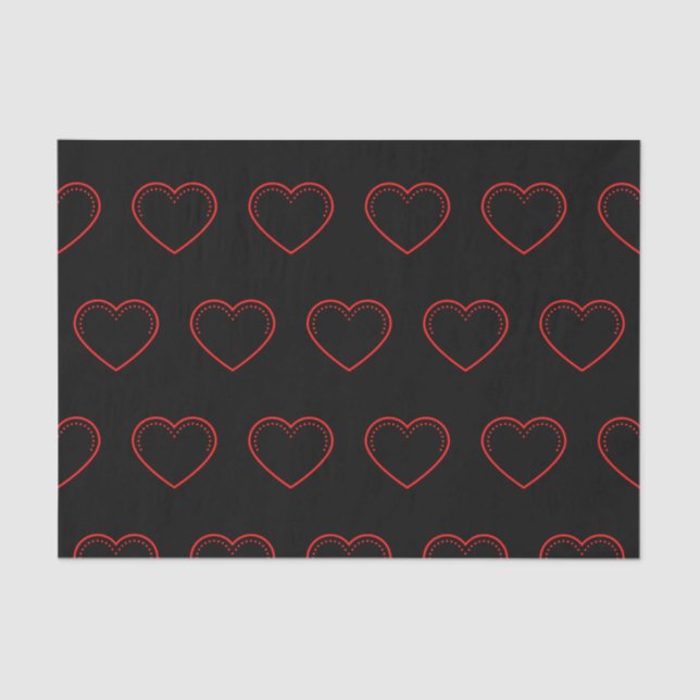 Love Heart Red Valentine's Tissue Paper (Front)