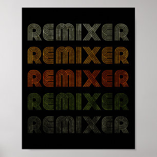Love Heart Remixer Tee Grunge Vintage Style Black Poster