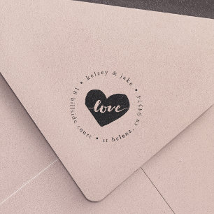 Love Heart Return Address Self-inking Stamp