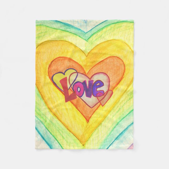 Love Heart Rings Chemo Blanket (Front)