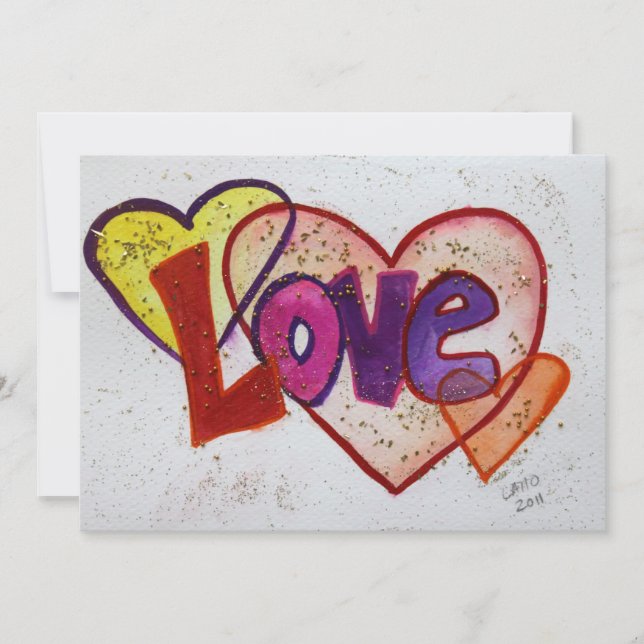 Love Heart Rings Custom Invitation or  Invite (Front)