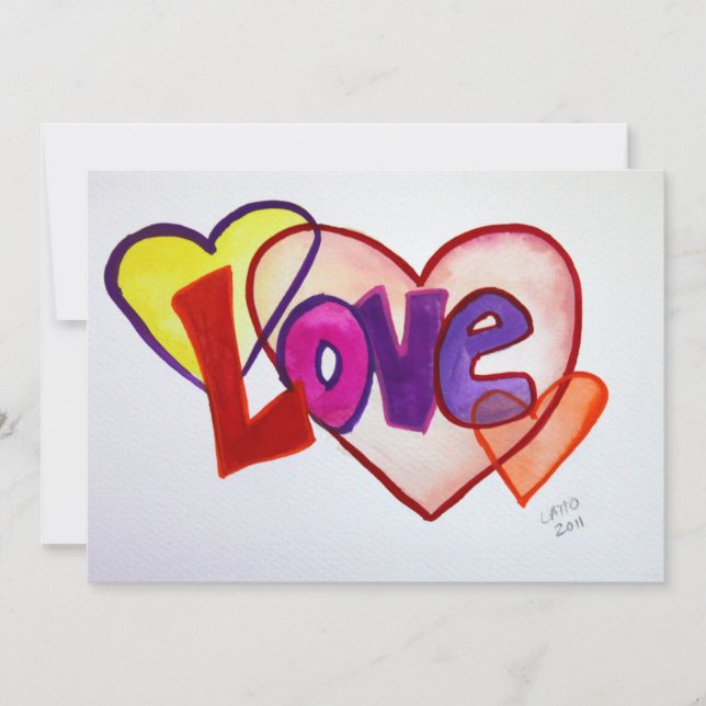 Love Heart Rings Custom Invitations or  Invites (Front)