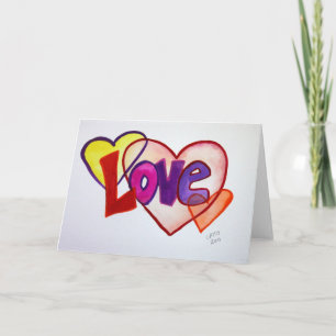 Love Heart Rings Greeting Card or Note Cards