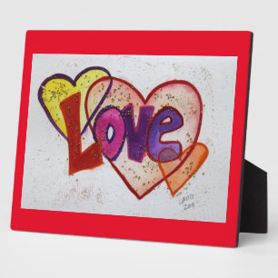 Love Heart Rings Painting Poem Plaque