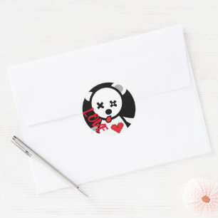 Love Heart Round Sticker