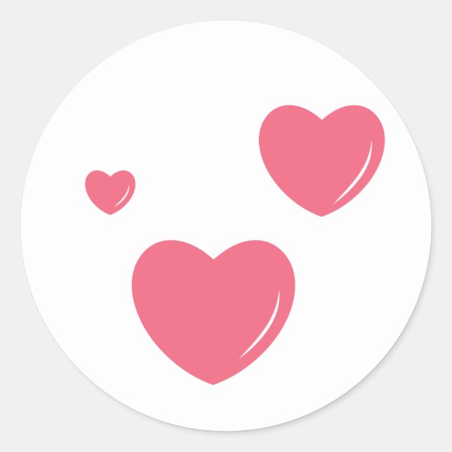 Love Heart Round Stickers (Front)