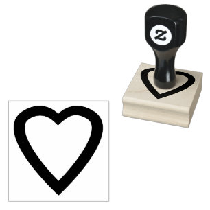 Love heart rubber stamp