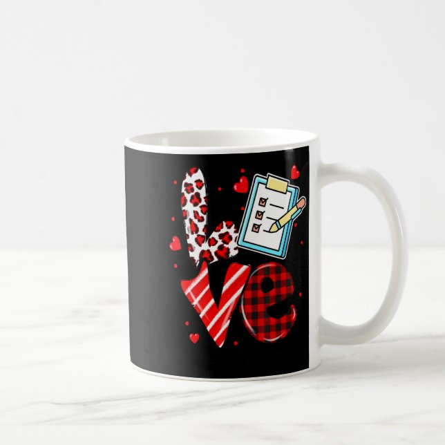 Love Heart School Secretary Life Valentines Day Gi Coffee Mug (Right)